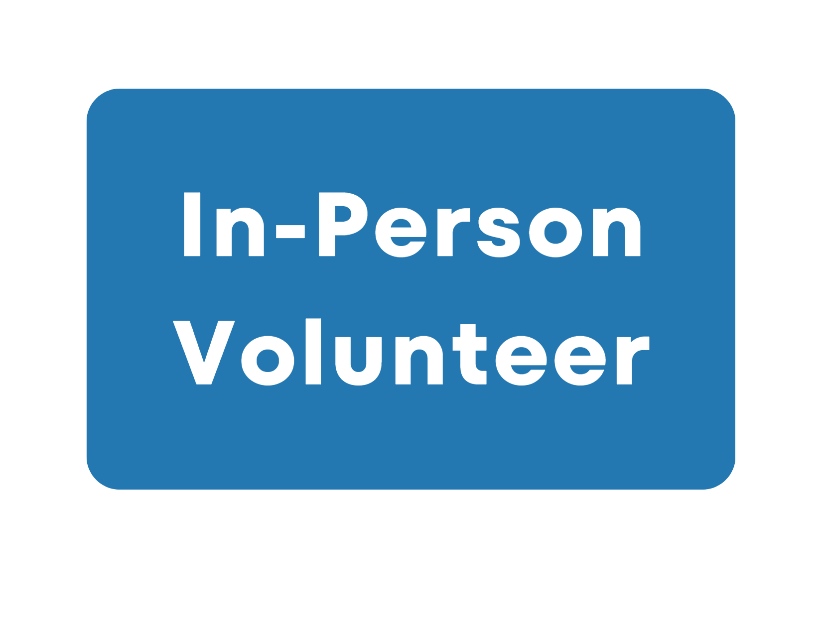 banner with the words "In-Person Volunteer"